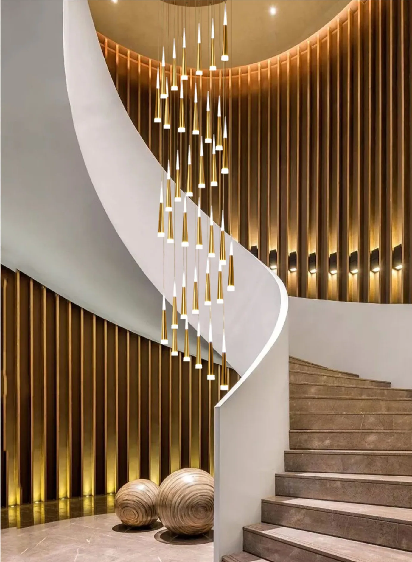 定制楼梯吊灯吊灯水晶简约装饰吊灯家居别墅发光二极管吊顶悬挂灯