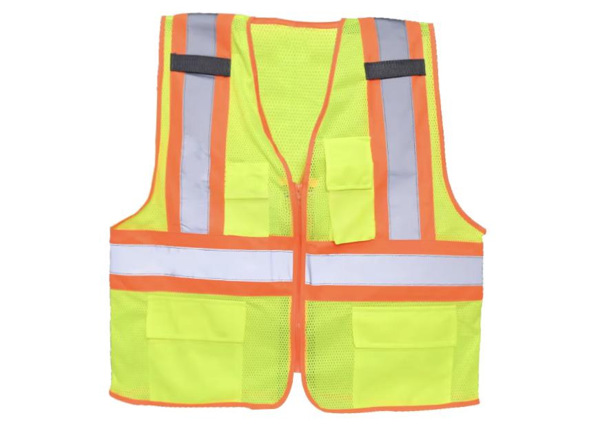 高可视工作服黄色定制安全背心带拉链反光背心可定制标志